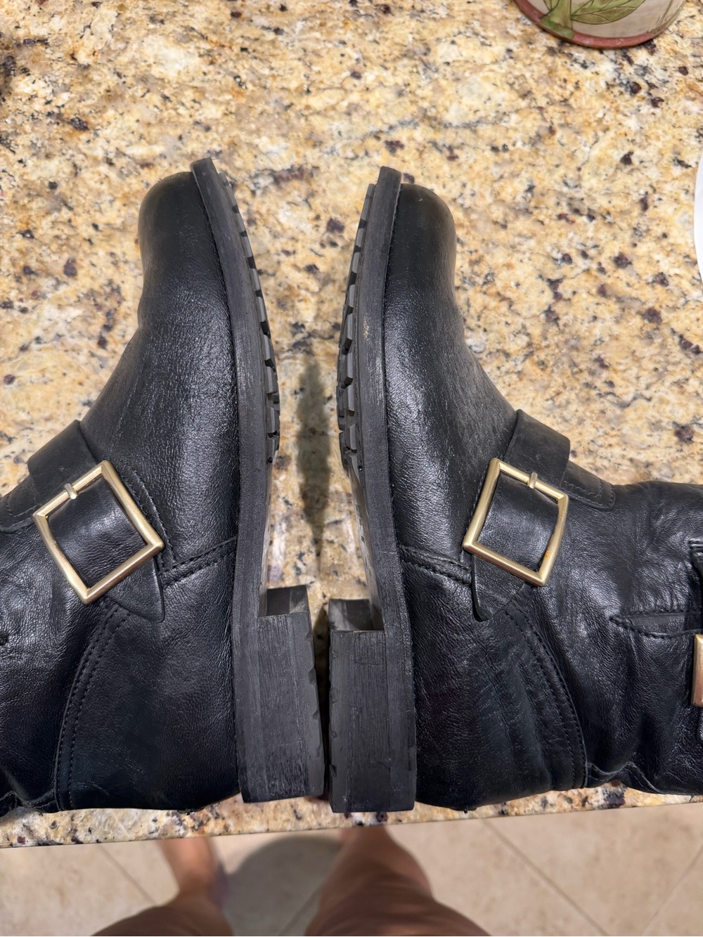 Jimmy Choo Biker LOW Leather Mid-Calf Boots size 40